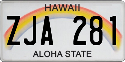 HI license plate ZJA281