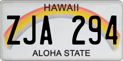 HI license plate ZJA294