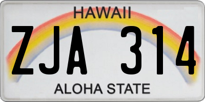 HI license plate ZJA314