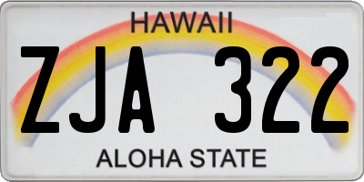 HI license plate ZJA322