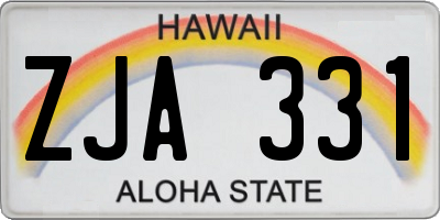 HI license plate ZJA331