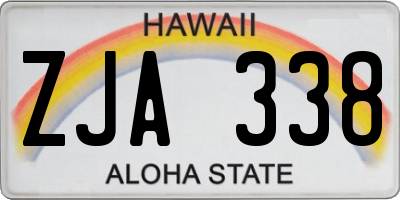 HI license plate ZJA338