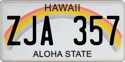 HI license plate ZJA357