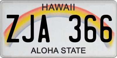 HI license plate ZJA366