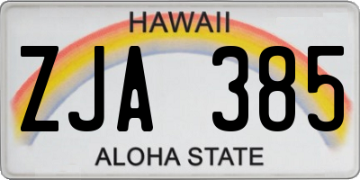HI license plate ZJA385