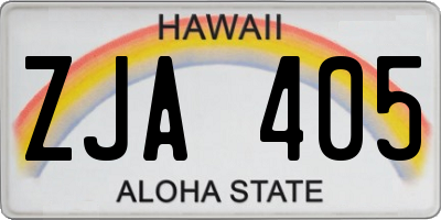 HI license plate ZJA405