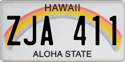 HI license plate ZJA411