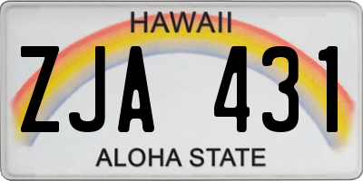 HI license plate ZJA431