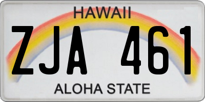 HI license plate ZJA461