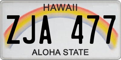 HI license plate ZJA477