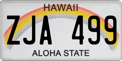 HI license plate ZJA499