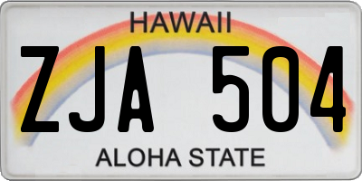 HI license plate ZJA504