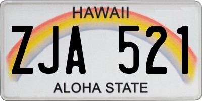 HI license plate ZJA521