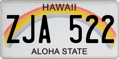HI license plate ZJA522