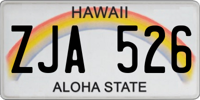 HI license plate ZJA526