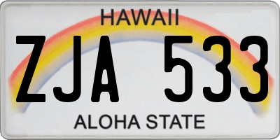 HI license plate ZJA533