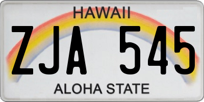 HI license plate ZJA545