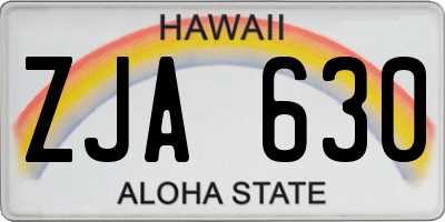 HI license plate ZJA630