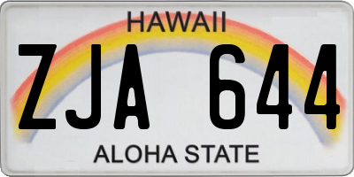 HI license plate ZJA644