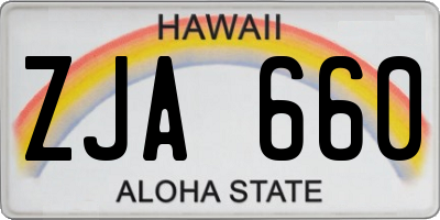 HI license plate ZJA660