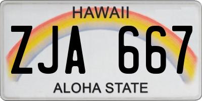 HI license plate ZJA667