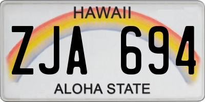 HI license plate ZJA694