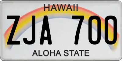 HI license plate ZJA700