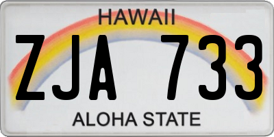 HI license plate ZJA733