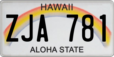 HI license plate ZJA781