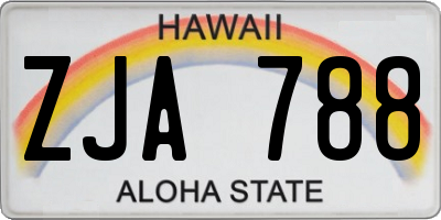 HI license plate ZJA788