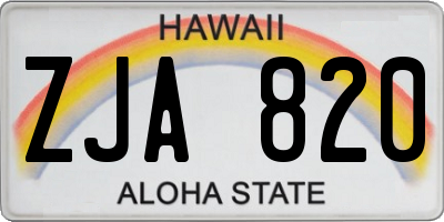 HI license plate ZJA820