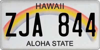 HI license plate ZJA844