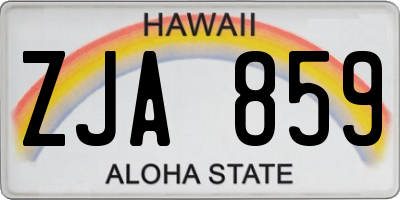 HI license plate ZJA859