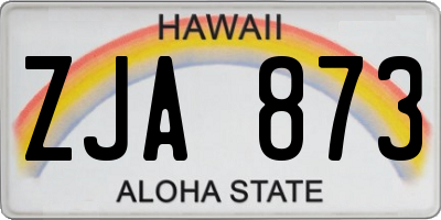 HI license plate ZJA873