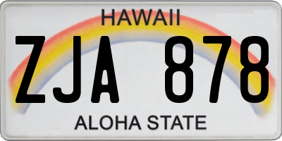 HI license plate ZJA878