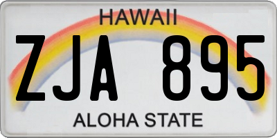 HI license plate ZJA895