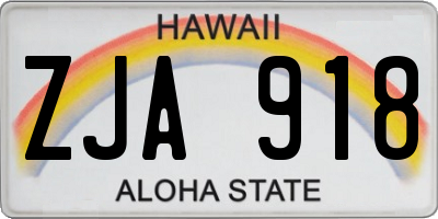 HI license plate ZJA918