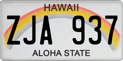 HI license plate ZJA937
