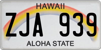 HI license plate ZJA939