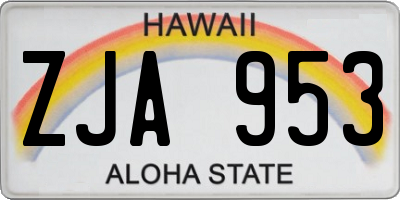 HI license plate ZJA953