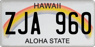 HI license plate ZJA960