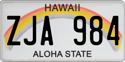 HI license plate ZJA984