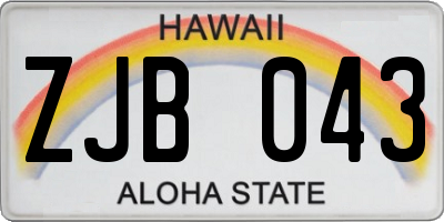 HI license plate ZJB043