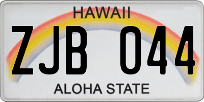 HI license plate ZJB044