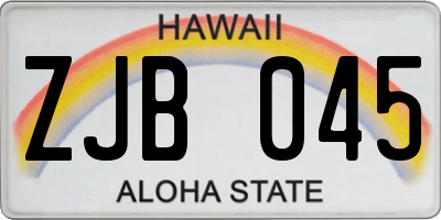 HI license plate ZJB045