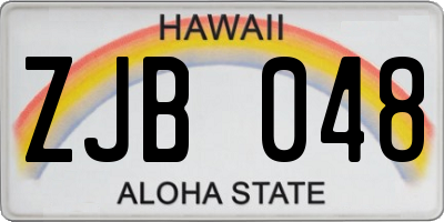 HI license plate ZJB048