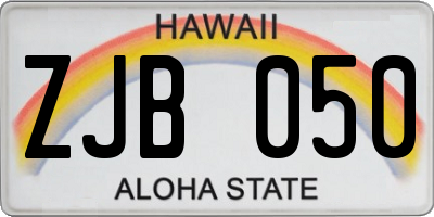 HI license plate ZJB050