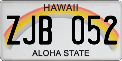 HI license plate ZJB052