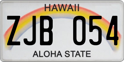 HI license plate ZJB054