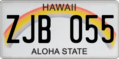 HI license plate ZJB055